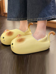 Round-Toe Split-Joint Platform Shoes Slippers