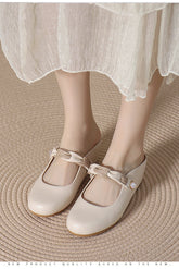 Stylish soft-soled lazy mules with inner height wedge sandals
