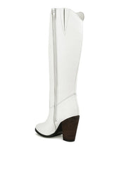 White Storm Suede Leather Calf Boots
