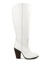 White Storm Suede Leather Calf Boots