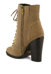 Vintage Style Black Lace Up Goose Feather Ankle Boots
