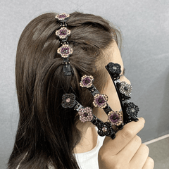 Sparkling Crystal Stone Braided Hair Clips