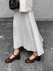 Shallow Cut Split-Joint Square-Toe Mary Janes Pumps