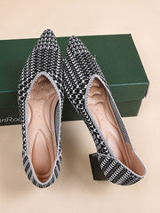 Houndstooth Pointed-Toe Pumps Shoes