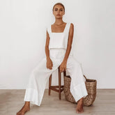 Top Tier Linen Blend Jumpsuit