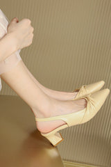 Medium heel pointed toe French high heels