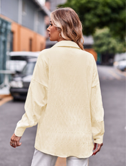 Refresh Pocketed Button Down Corduroy Top - Rosewood