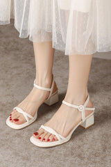 Low-heeled casual outer wear simple and versatile thick-heeled sandals