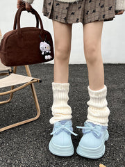 Bowknot Round-Toe Split-Joint Platform Shoes Slippers&Mules