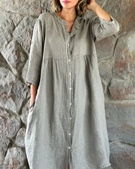 Noemi - Loose dress with cotton and linen shirt