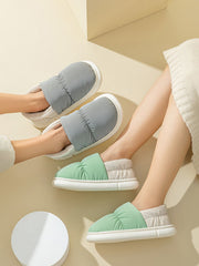 Contrast Color Round-Toe Split-Joint Slippers