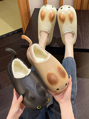 Round-Toe Split-Joint Platform Shoes Slippers
