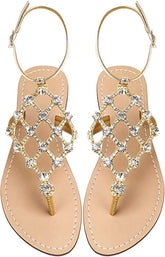 Gold Diamond Sequin Rhinestone Sparkle Fashion Sandals