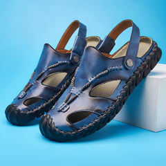 Blue Men's Leather Outdoor Stylish Summer Sandals