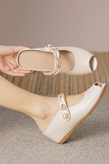 Stylish soft-soled lazy mules with inner height wedge sandals