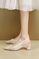 Medium heel pointed toe French high heels