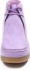 Men's Lavender Purple Lace Up High Top Suede Boots