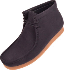 Men's Dark Blue Lace Up High Top Suede Boots