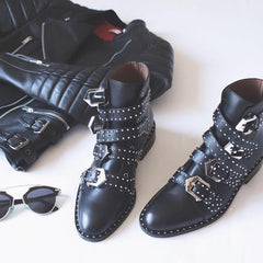 Becca Studs & Belts Motorcycle Boots - 3 Colors