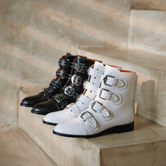 Becca Studs & Belts Motorcycle Boots - 3 Colors