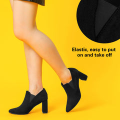 Black Pointy Suede Ankle Boots