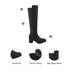 Black Pixie Black Knee High Fashion Boots