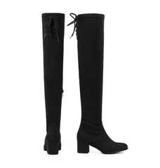 Black Style For Fall Stretch Over The Knee Boots