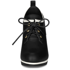 Black Retro Platform Booty Heels