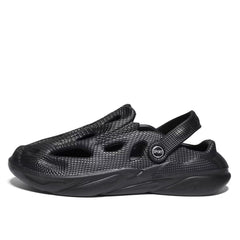 Black Men's Closed Toe Beach Slide Sandals