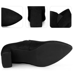 Black Pointy Suede Ankle Boots