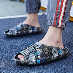 Black Men's Modern Beach Summer Slide Sandals