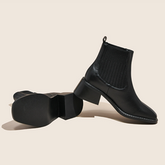 Block Heel Slip On Ankle Boots GS255