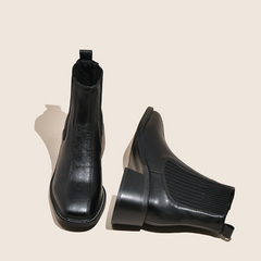 Block Heel Slip On Ankle Boots GS255