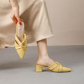 Block Heel Slip On Sandals For Small Feet GS384