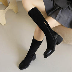 Block Heel Under Knee Boots GS275