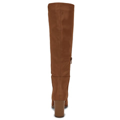 Brown Fashionable Chunky Block Knee High Boots