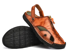 Brown Men's Leather Outdoor Stylish Summer Sandals