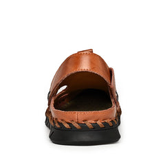 Brown Men's LeatherSling Back Anti-Slip Outdoor Sandals