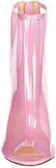 Shoe Secret Pink Open Toe Clear Perspex Ankle Boots