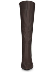 Chocolate Brown Zipper Knee High Boots