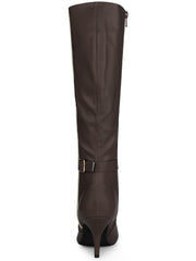 Chocolate Brown Zipper Knee High Boots