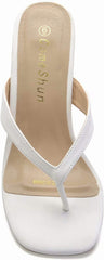 Mules Square Toe White Flip Flops Sandals