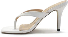 Mules Square Toe White Flip Flops Sandals
