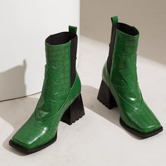 Croco Chelsea Western Ankle Boots - 3 Colors