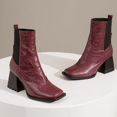 Croco Chelsea Western Ankle Boots - 3 Colors