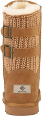 Suede Sand Knit Mid Calf Winter Boots