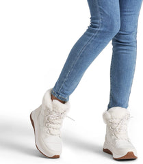 Outdoor Faux Fur Off-White Waterproof Women's Snow Boots