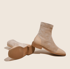 Flat Low Heel Boots With Top Cap GS253