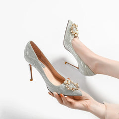 Glitter Dress Heels With Petite Feet Women(3/6/8/10cm Heel) ANLE19