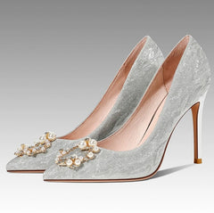 Glitter Dress Heels With Petite Feet Women(3/6/8/10cm Heel) ANLE19